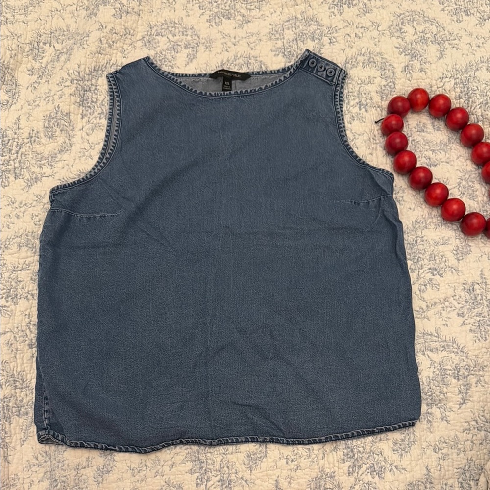 Banana Republic Blue Sleeveless Boxy Tank Top